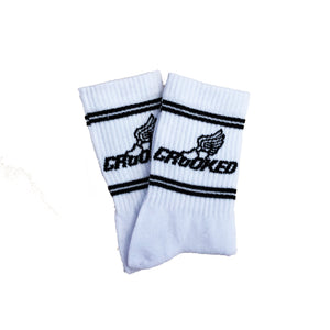 Crooked Supply Hermes Crew Socks - White