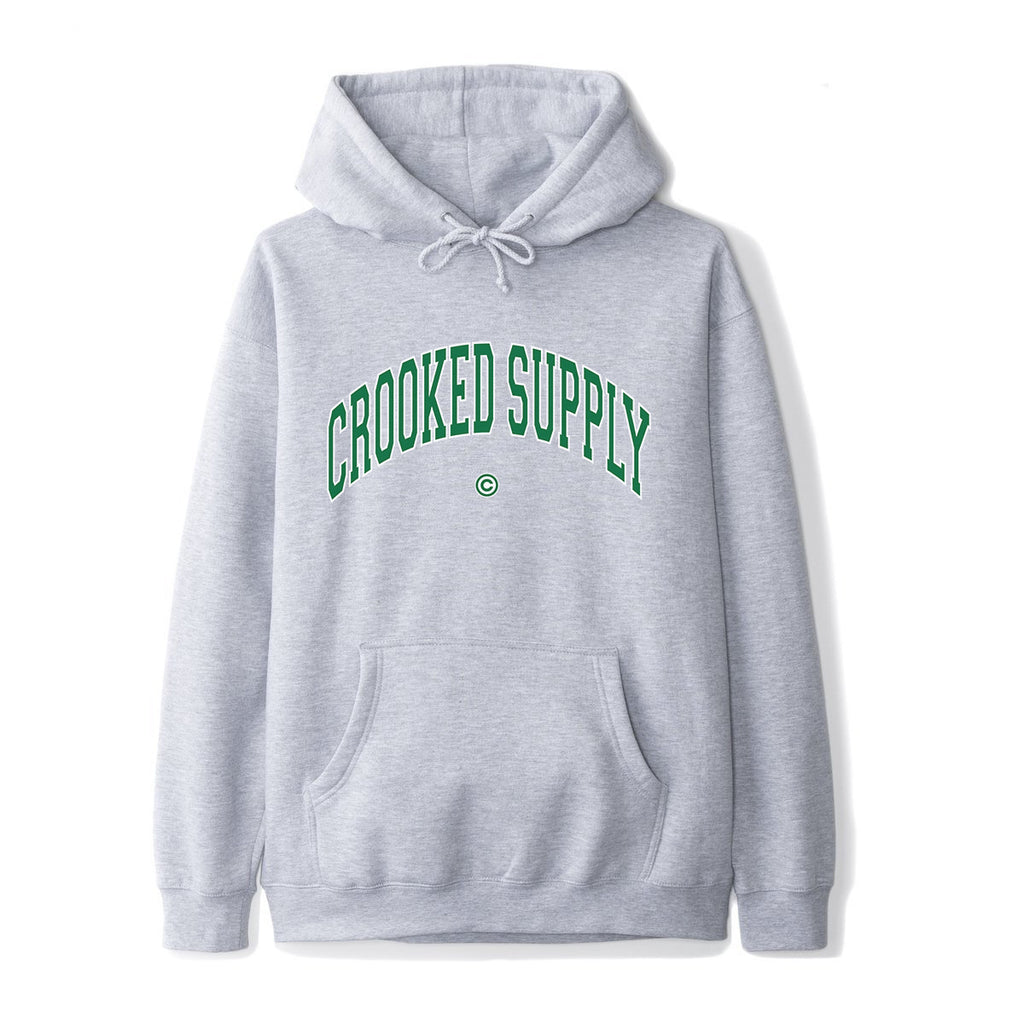 Crooked Supply Jersey Hoodie v3 - Heather Grey