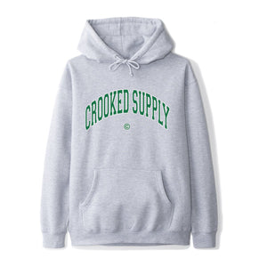 Crooked Supply Jersey Hoodie v3 - Heather Grey
