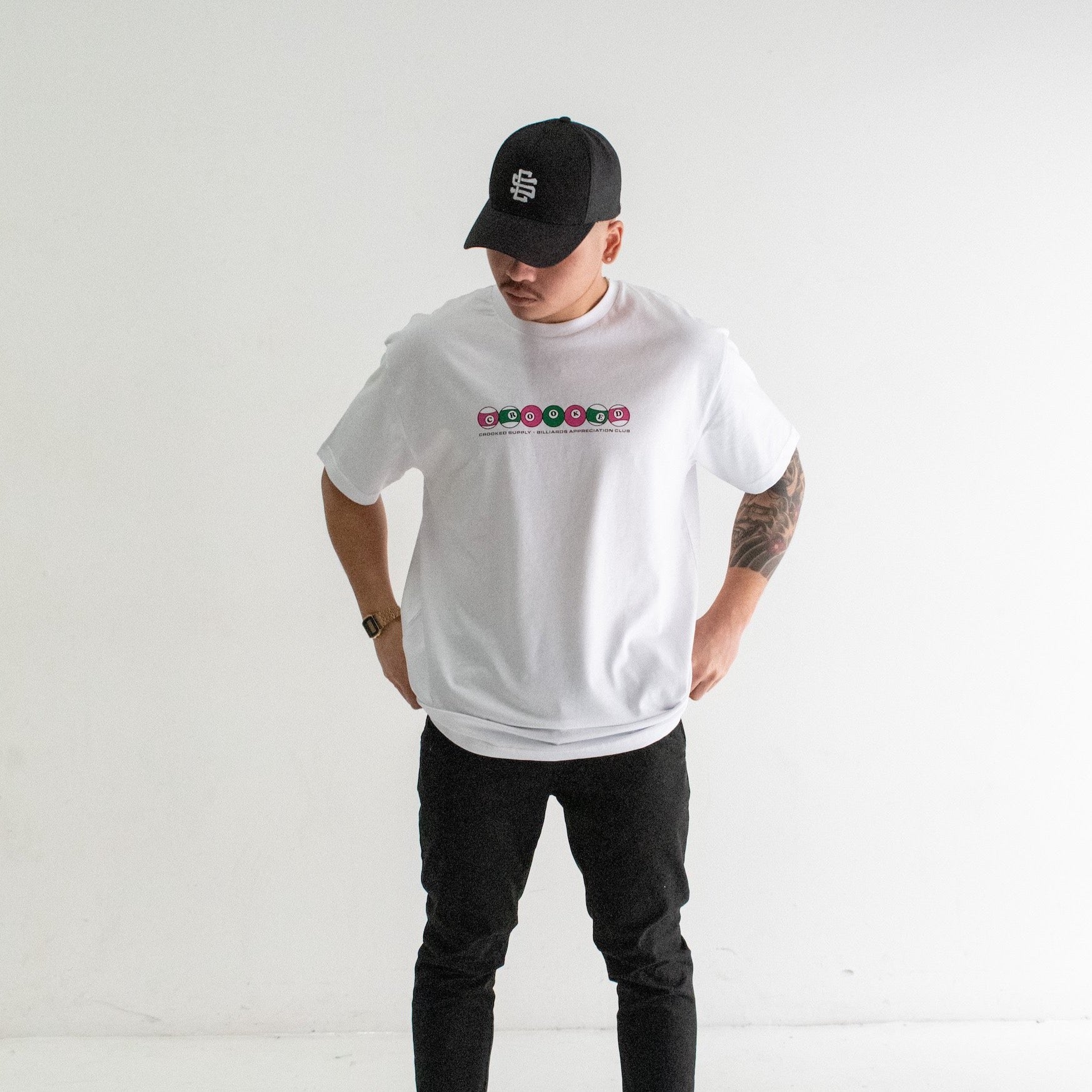 Crooked Supply 8BALL Tee - White