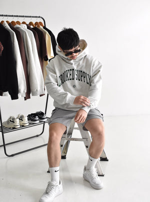 Jersey Hoodie - Light Grey (Embroidered Logo)