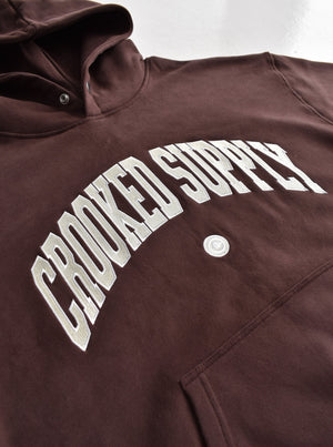 Jersey Hoodie - Brown (Embroidered Logo)