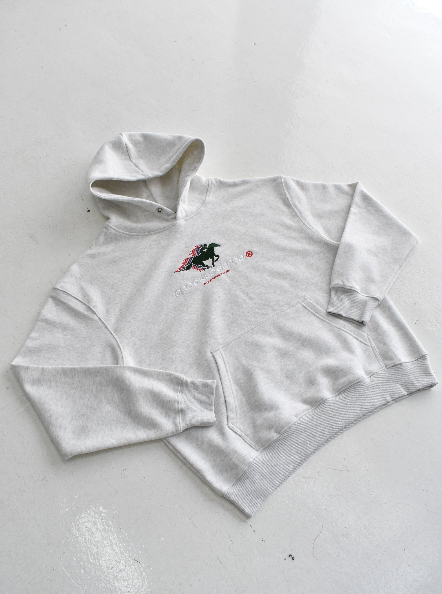 Punters Club 2 Hoodie - Light Grey (Embroidered Logo)