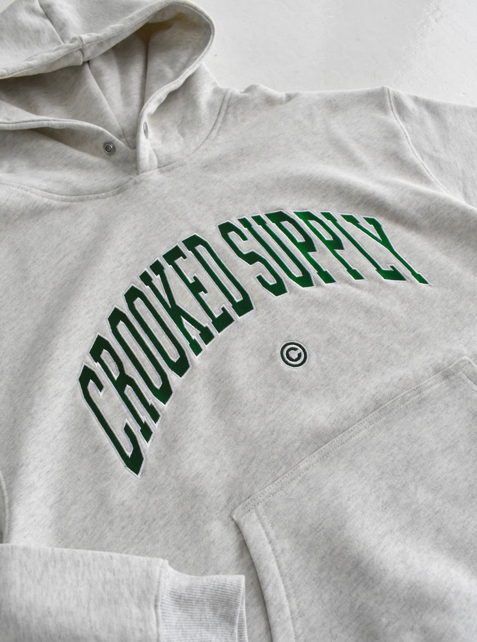 Jersey Hoodie - Light Grey (Embroidered Logo)