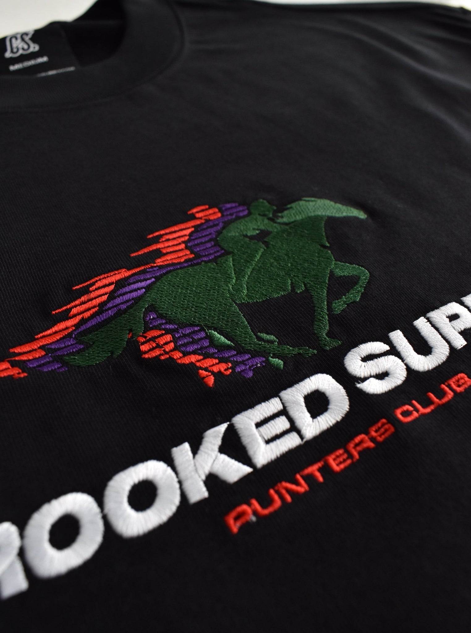 Punters Club 2 Tee - Black (Embroidered Logo)