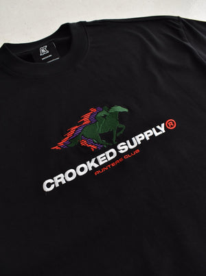 Punters Club 2 Tee - Black (Embroidered Logo)