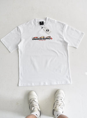 Punters Club Tee - White (Embroidered Logo)