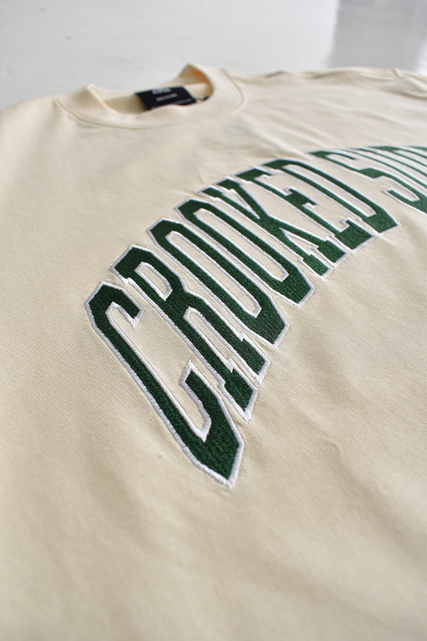 Jersey Tee - Cream (Embroidered Logo)