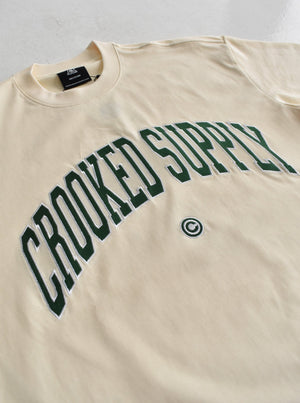 Jersey Tee - Cream (Embroidered Logo)