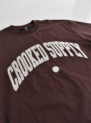 Jersey Tee - Brown (Embroidered Logo)