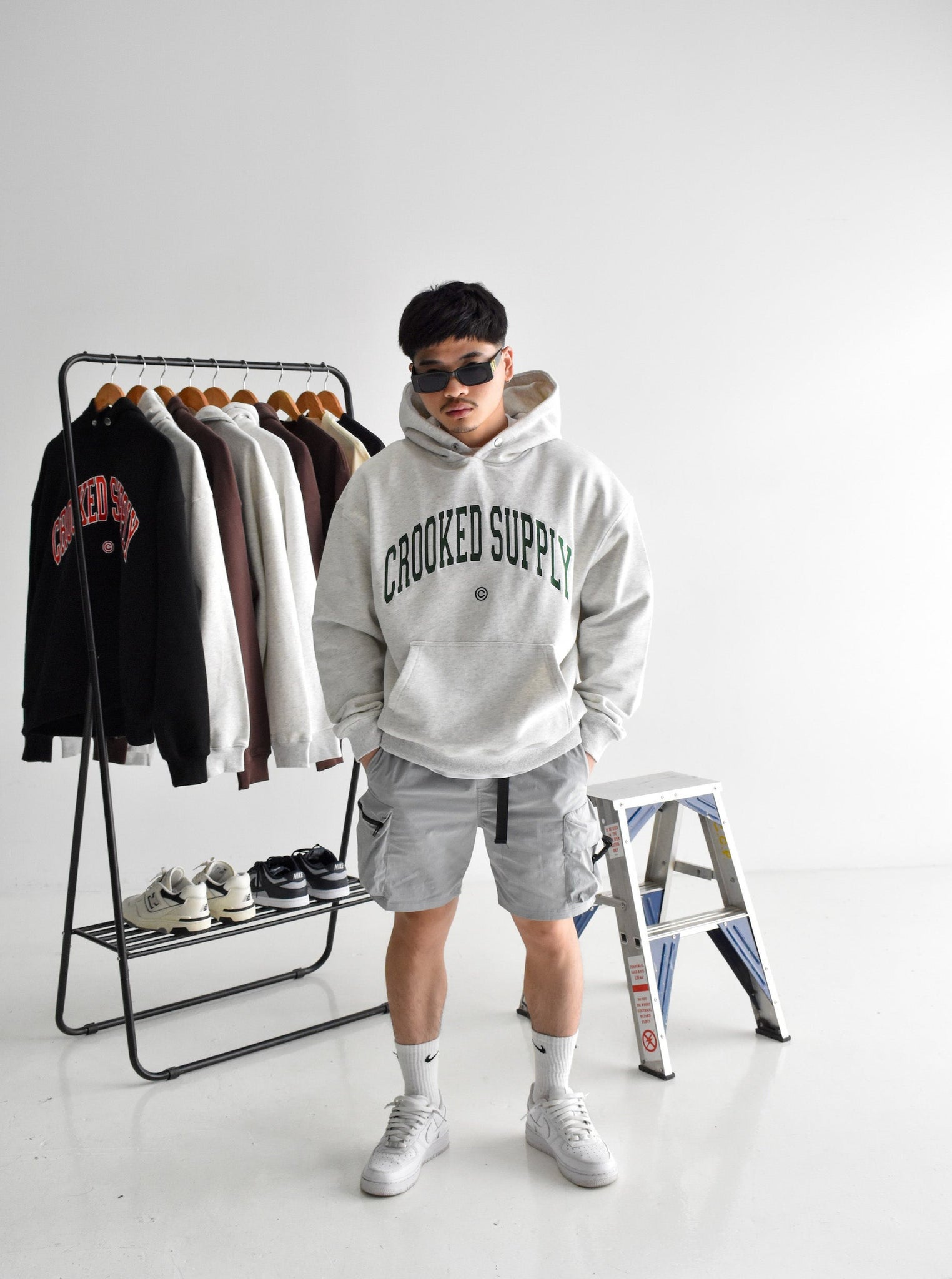 Jersey Hoodie - Light Grey (Embroidered Logo)
