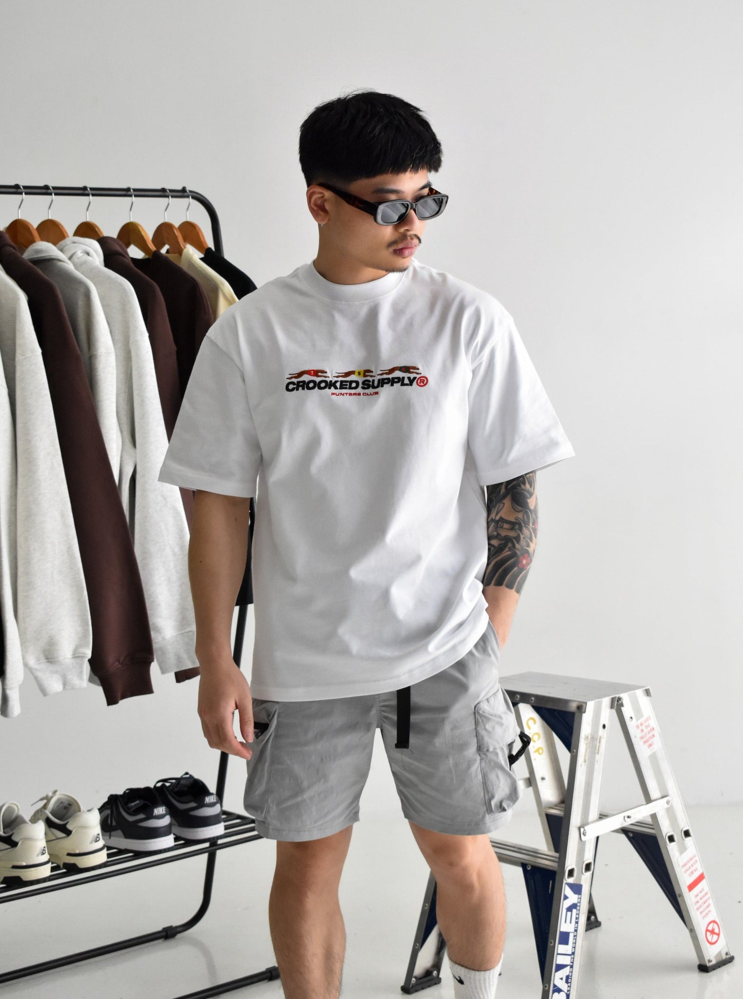 Punters Club Tee - White (Embroidered Logo)