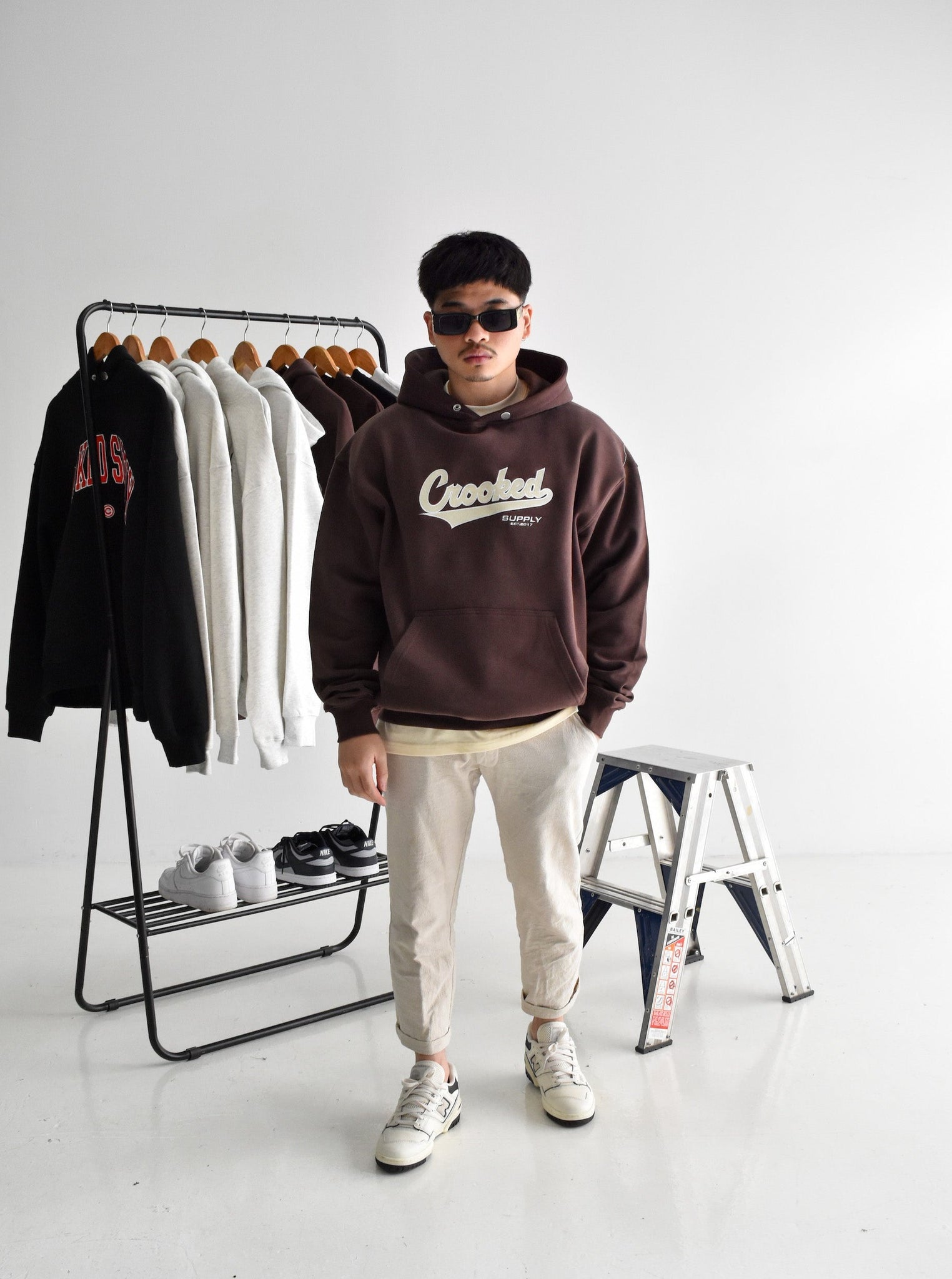 Stadium Hoodie - Brown (Embroidered Logo)