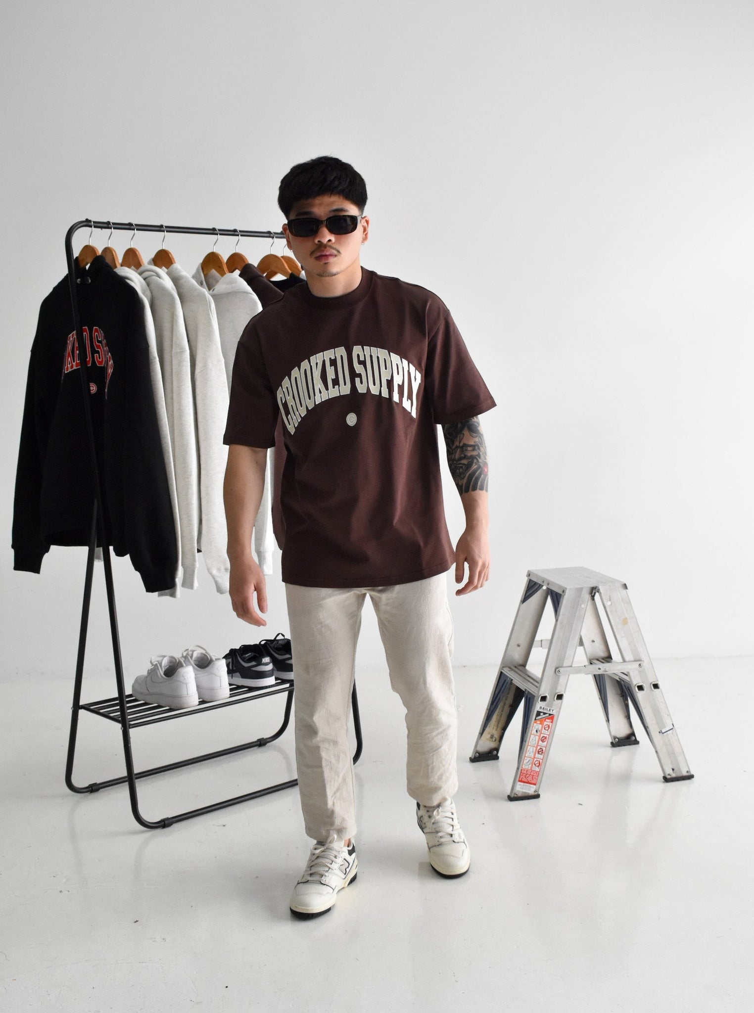 Jersey Tee - Brown (Embroidered Logo)