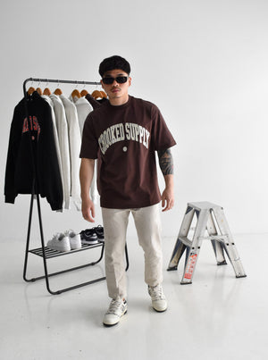 Jersey Tee - Brown (Embroidered Logo)