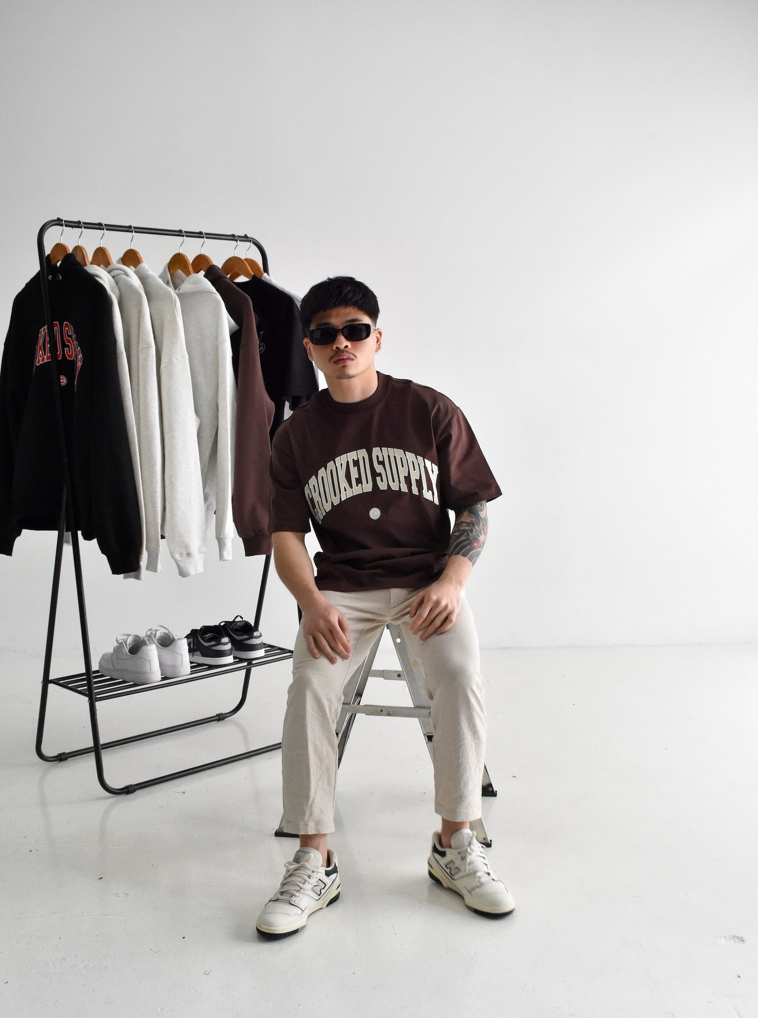 Jersey Tee - Brown (Embroidered Logo)