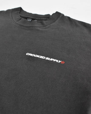 Sponno Tee - Washed Black (Back Logo Print)