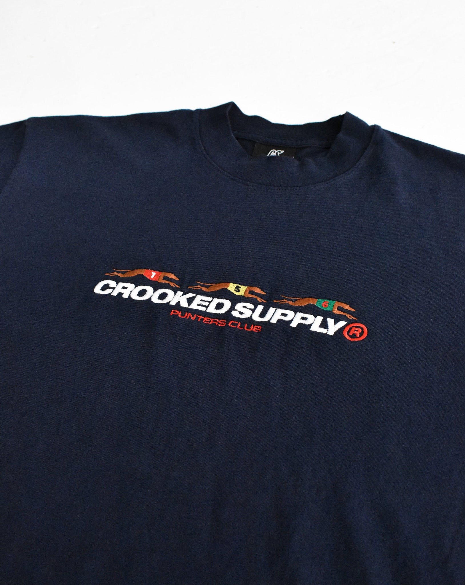 Punters Club Tee - Navy (Embroidered Logo)