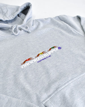 Punters Club Hoodie - Heather Grey v2 (Embroidered Logo)