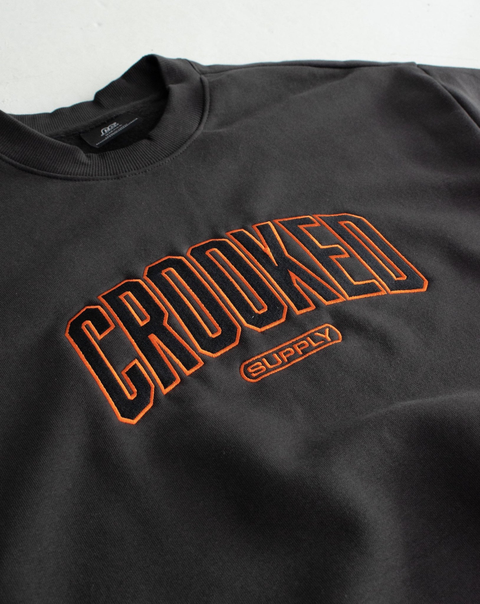 Statement Crew (Embroidered Logo) - Charcoal