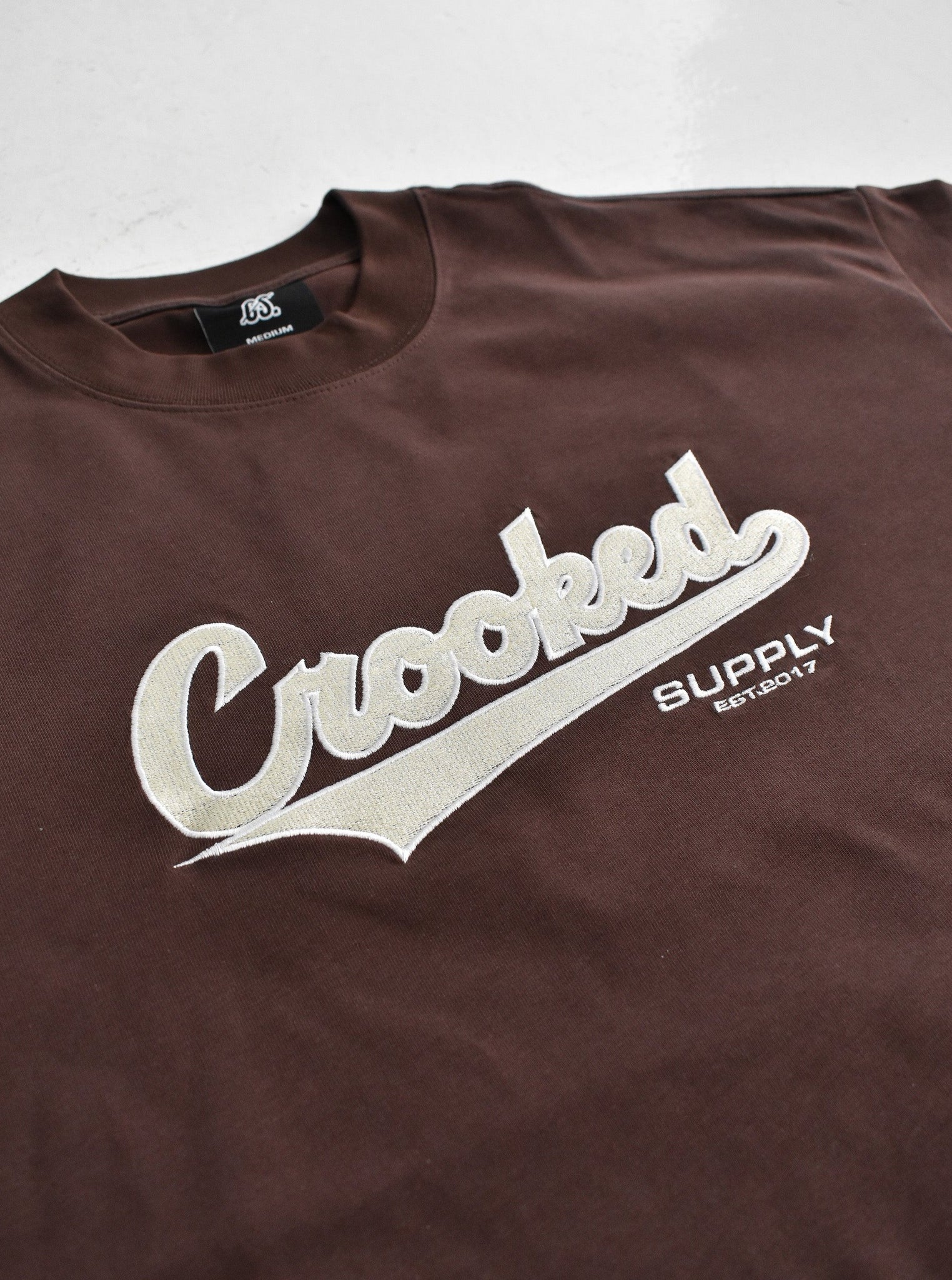 Stadium Tee - Brown (Embroidered Logo)