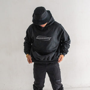 Oversized Luxury Hoodie (360 Embroidered Logo) - Vintage Washed Black