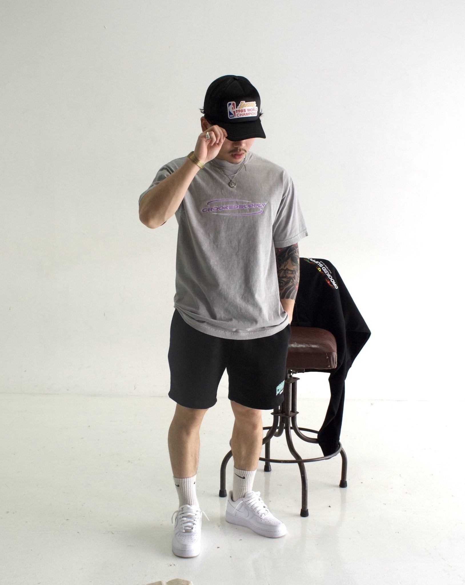 360 Tee v2 - Dark Silver (Embroidered Logo)