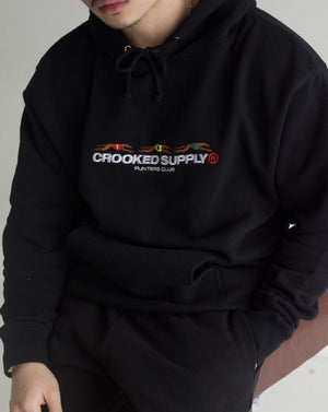 Punters Club Hoodie - Black (Embroidered)