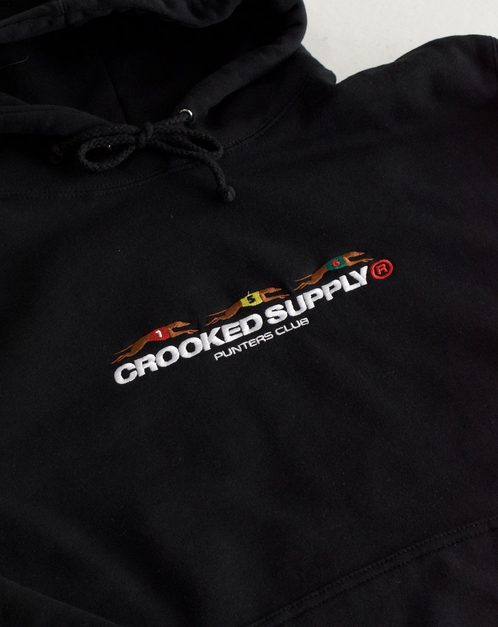 Punters Club Hoodie - Black (Embroidered)