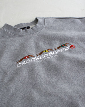 Punters Club Crew (Embroidered Logo) - Grey