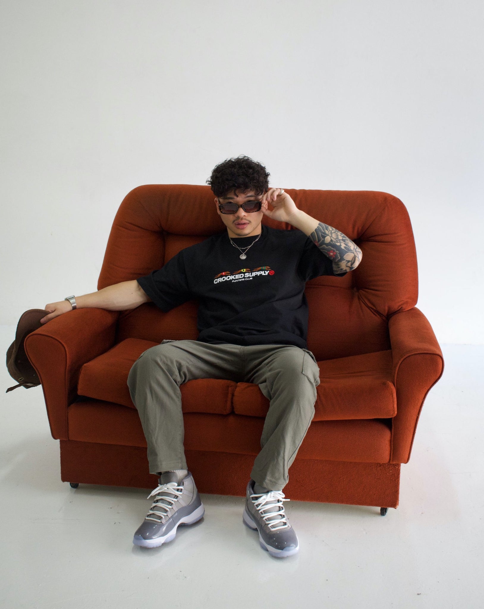 Punters Club Tee - Black (Embroidered Logo)