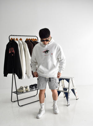 Punters Club 2 Hoodie - Light Grey (Embroidered Logo)