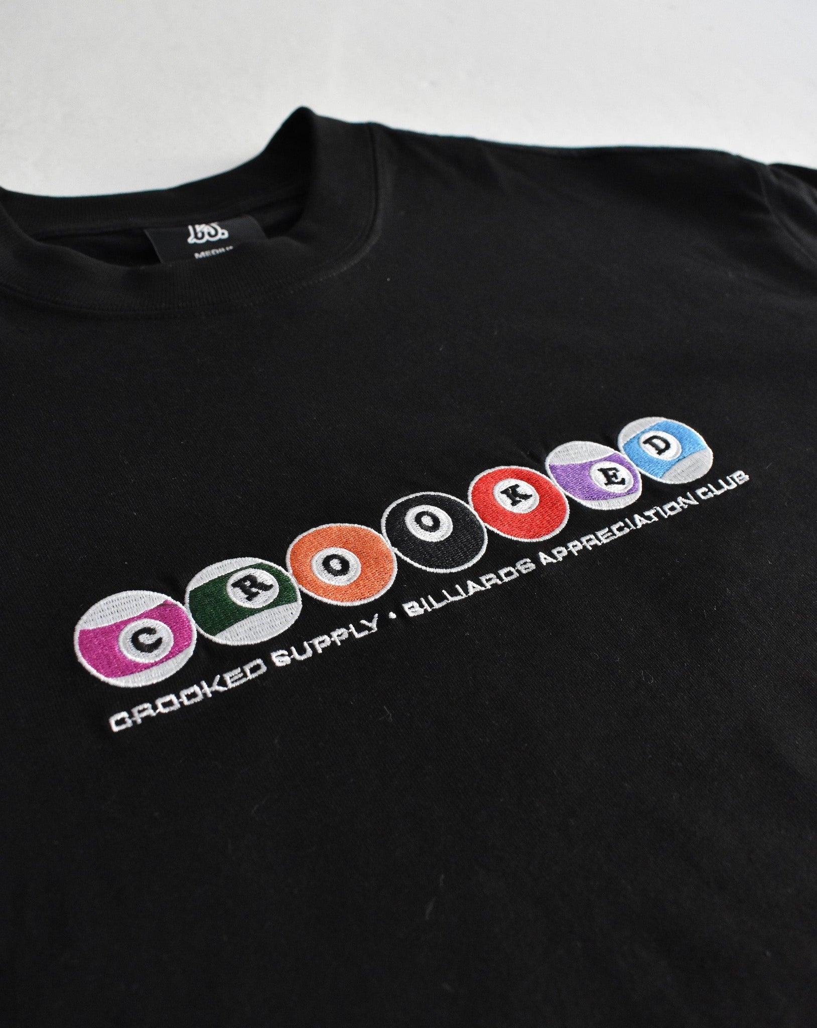 8Ball Tee - Black (Embroidered Logo)