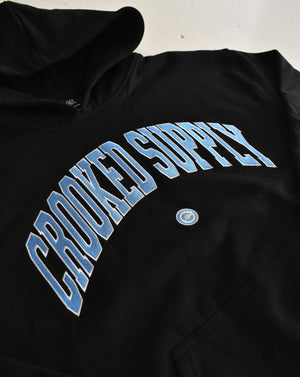 Jersey Hoodie - Black (Embroidered Logo)