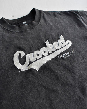 Stadium Tee - Vintage Washed Black (Embroidered Logo)