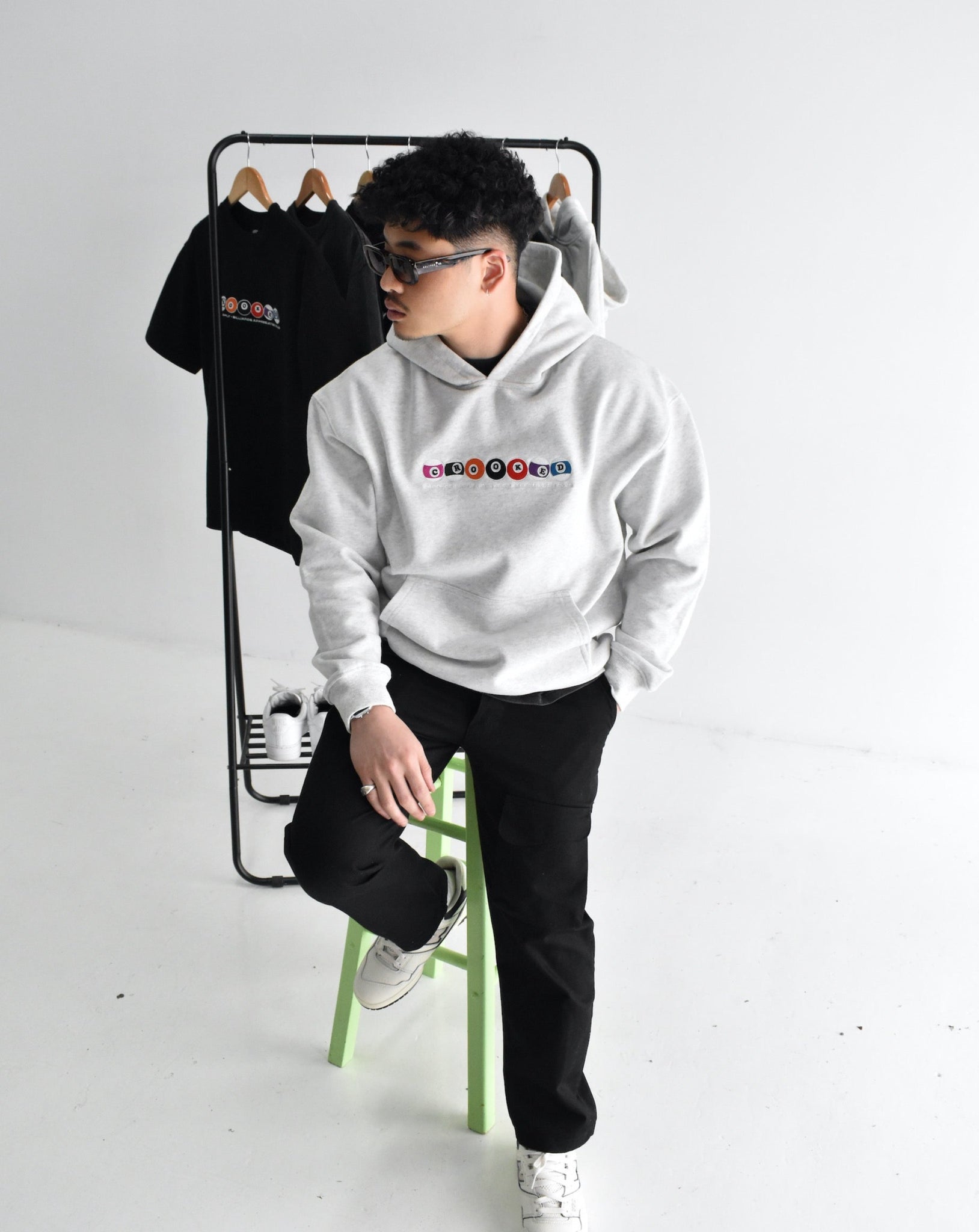 8Ball Hoodie - Ash Grey (Embroidered Logo)