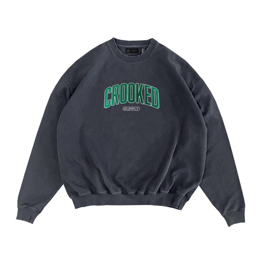 Statement Crew (Embroidered Logo) - Vintage Washed Luxury Crew